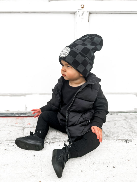 Ridge Beanie — Black Out Check (FINAL SALE)