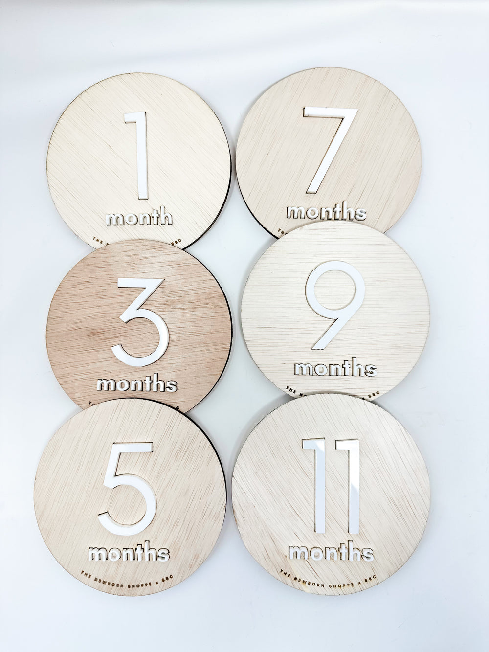 Baby Milestone Signs — Double Sided (Wood with White Acrylic)