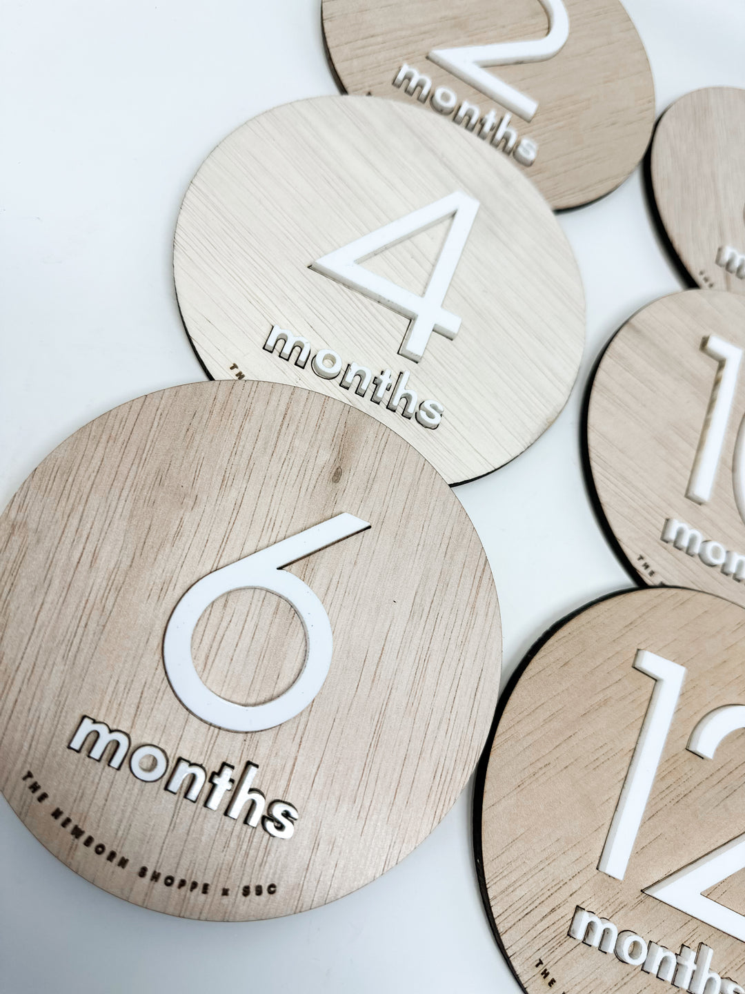 Baby Milestone Signs — Double Sided (Wood with White Acrylic)