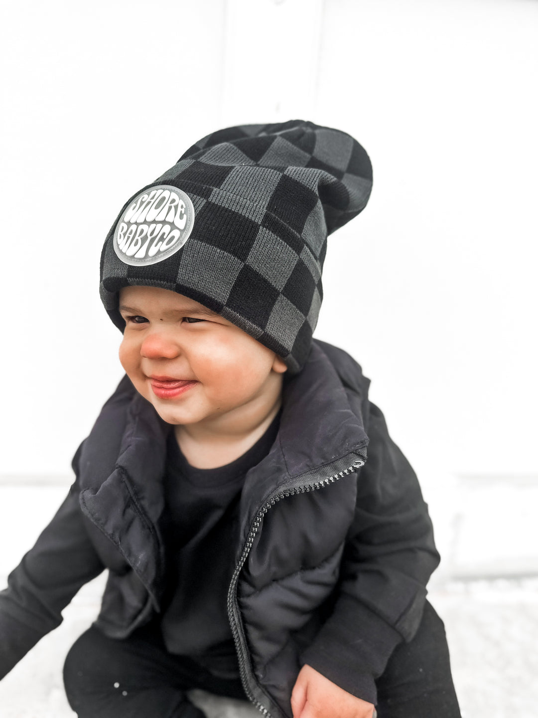 Ridge Beanie — Black Out Check (FINAL SALE)