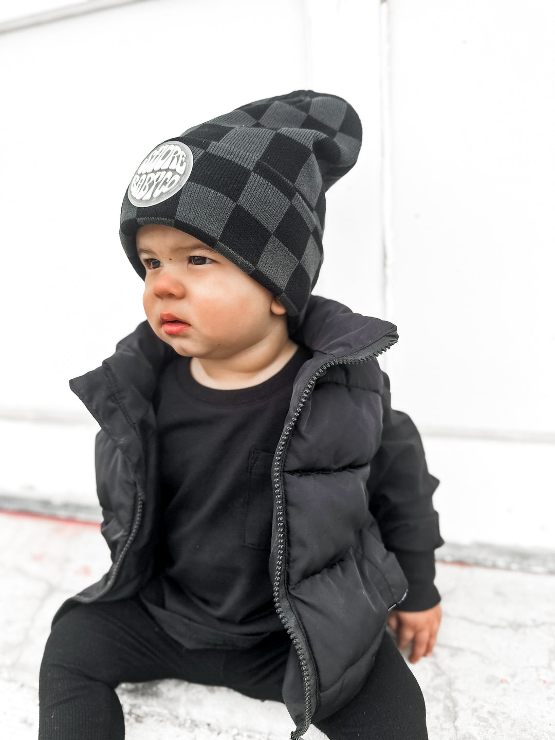 Ridge Beanie — Black Out Check (FINAL SALE)